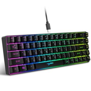 HXSJ V200 Wired RGB Backlit Mechanical Keyboard 68 Key Caps, Cable Length: 1.7m